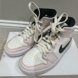 Jordan Women's White and Light Pink Sneakers